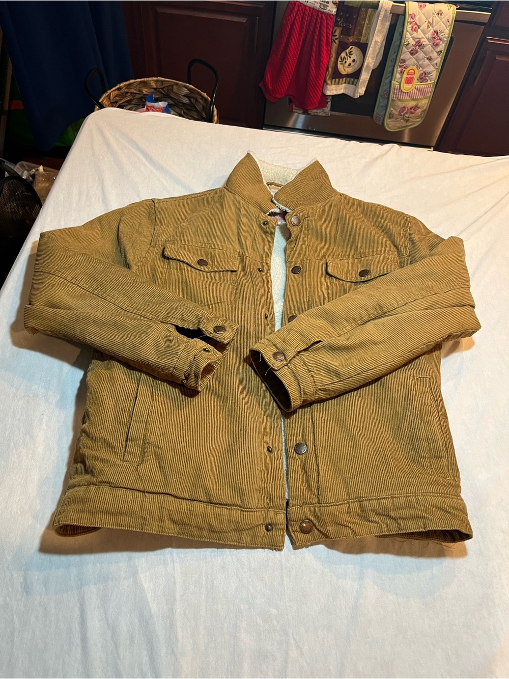 Brooklyn Cloth Tan Corduroy Sherpa-Lined Field Jacket